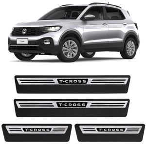 Jogo De Soleira T-cross 2019 A 2023 Premium Escovada 4 Portas