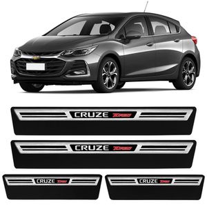 Jogo De Soleira Premium Cruze Turbo 2018 A 2023 Escovada 4 Portas