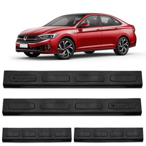 Jogo De Soleira Porta Volkswagen Jetta 2015 A 2023 Injetada Preta