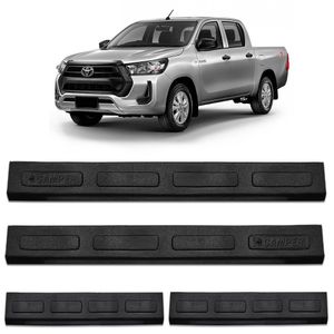 Jogo De Soleira Porta Hilux Cd 2016 A 2025 Injetada Preta