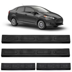 Jogo De Soleira Porta New Fiesta Sedan 2012 A 2019 Injetada Preta