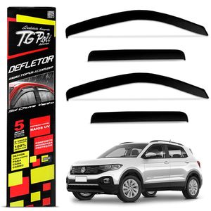 Calha De Chuva T-cross 2019 A 2025 Defletor Fumê Em Acrílico