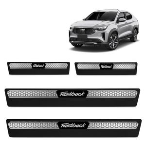 Jogo De Soleira Premium Fiat Fastback 2022 2023 Escovado 4 Portas