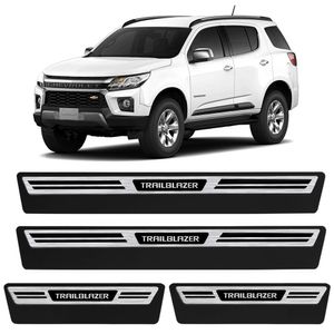 Jogo De Soleira Premium Trailblazer 2012 A 2023 Escovada 4 Portas