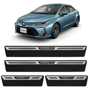Jogo De Soleira Premium Corolla 2020 A 2023 Escovada 4 Portas