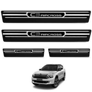 Jogo De Soleira Premium C3 Aircross 2024 2025 Escovada 4 Portas