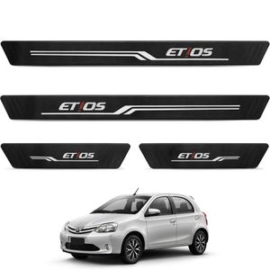 Jogo De Soleira Etios 2012 A 2021 Texturizado 4 Peças Preto