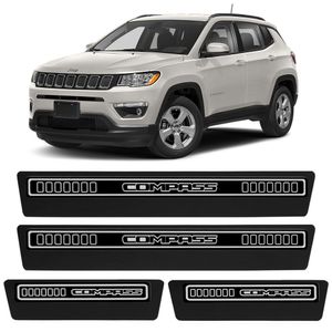 Jogo De Soleira Premium Jeep Compass 2012 A 2023 Elegance 4 Portas