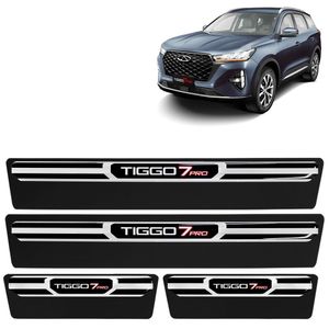 Jogo De Soleira Premium Tiggo7 Pro 2022 2023 Escovada 4 Portas