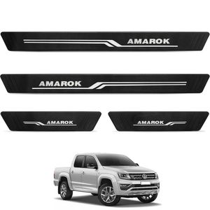 Jogo De Soleira Amarok Cd 2010 A 2025 Texturizado 4 Peças Preto
