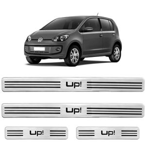 Jogo De Soleira Volkswagen Up! 2014 A 2021 Prata Resinada