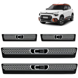 Jogo De Soleira Premium Citroen C3 2023 Elegance 4 Portas