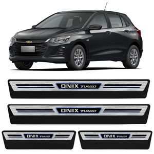 Jogo De Soleira Premium Onix Turbo 2020 A 2023 Escovada 4 Portas