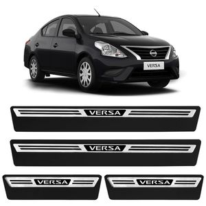 Jogo De Soleira Premium Versa 2012 A 2019 Escovada 4 Portas