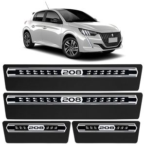 Jogo De Soleira Premium Peugeot 208 2021 A 2023 Elegance 4 Portas