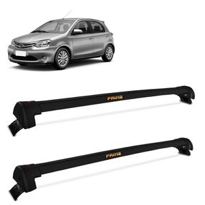 Rack De Teto Travessa Toyota Etios 2013 A 2021 Alumínio Preto