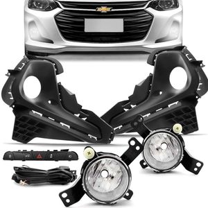 Kit Farol De Milha Onix 2020 A 2023 Auxiliar Neblina Botão Modelo Original