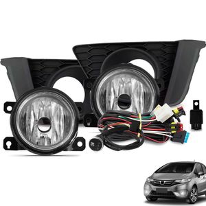 Kit Farol De Milha Fit 2015 A 2017 Botão Touch E Moldura Preto