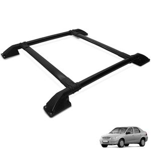 Rack De Teto Bagageiro Prisma 2007 A 2012 Tubolar Preto