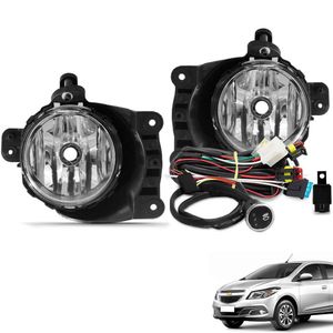 Kit Farol De Milha Onix Prisma Cobalt Spin Sonic Botão Touch