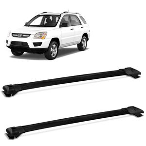 Rack De Teto Travessa Kia Sportage 2004 A 2011 Aluminio Preto