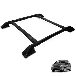 Rack Bagageiro Teto Meriva 2002 A 2012 Tubolar Preto