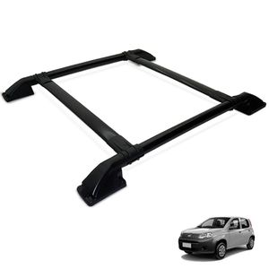 Rack Bagageiro Teto Novo Uno 2010 A 2021 Tubolar Preto