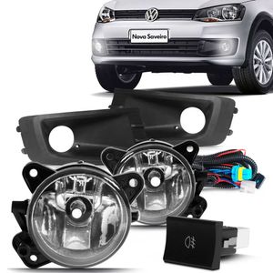 Kit Farol De Milha Saveiro G6 2013 A 2016 Auxiliar Neblina Botão Modelo Original