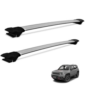 Rack De Teto Travessa Jeep Renegade 2015 A 2025 Alumínio Prata