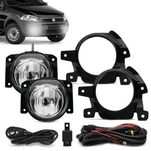 Kit Farol De Milha Fiat Strada Working 2014 A 2020 Botão Modelo Universal