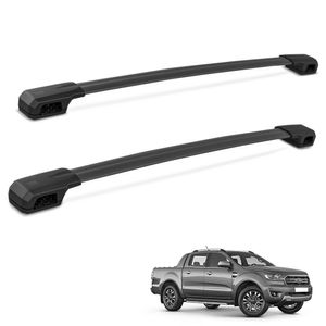 Rack De Teto Travessa Bepo Elite Ranger 2013 A 2024 Alumínio Preto