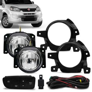 Kit Farol De Milha Fiat Uno Vivace Way E Fiorino Botão Modelo Original