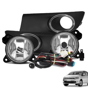 Kit Farol De Milha Fox 2010 A 2013 Botão Touch E Moldura