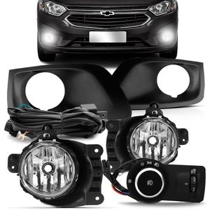 Kit Farol De Milha Onix Prisma 2017 A 2019 Auxiliar Neblina Botão Original