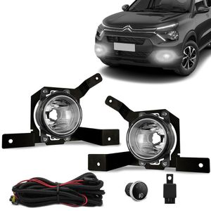Kit Farol De Milha Citroen C3 2023 Botão Modelo Original Touch