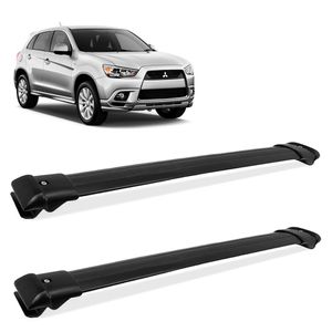 Rack De Teto Travessa Larga Outlander 2008 A 2013 Aluminio Preto