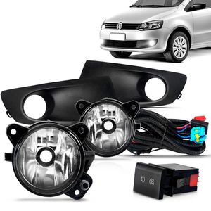 Kit Farol De Milha Fox Spacefox 2010 A 2013 Auxiliar Neblina Botão Original