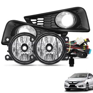 Kit Farol De Milha City 2015 A 2017 Botão Universal E Moldura