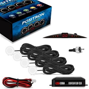 Sensor De Estacionamento Ré Branco Positron 4 Pontos 20mm