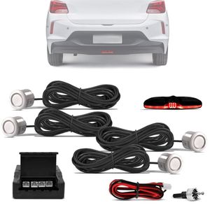 Sensor De Estacionamento Ré Prata 4 Pontos 18mm Kx3