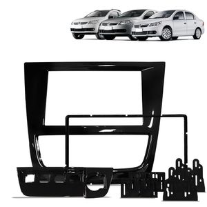 Moldura Do Painel 2 Din Gol Voyage Saveiro G6 2013 A 2016 Black Piano Suporte De Botões
