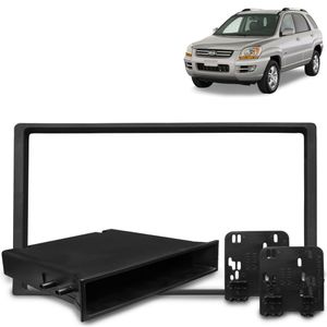 Moldura Do Painel 1 2 Din Kia Sportage 1995 A 2003 Preto Padrão Japonês