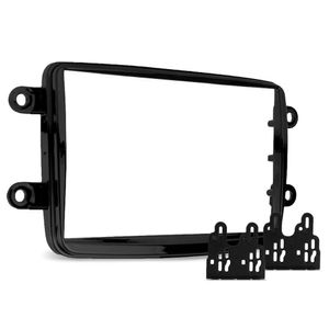 Moldura Do Painel 2 Din Duster Sandero Logan Oroch Captur Kwid Black Piano Padrão Chinês