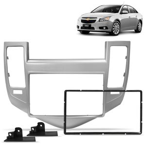 Moldura Do Painel 2 Din Chevrolet Cruze 2011 A 2014 Prata