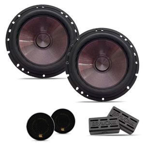 Par Alto Falante 2 Vias Bravox 6 Pol Cs60p 120w Rms Com Twitter E Divisor Black
