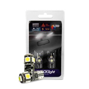 Par Lâmpada Led T10 Esmagada Torre 5 Smd-5050 Com Canbus 6000k 12v