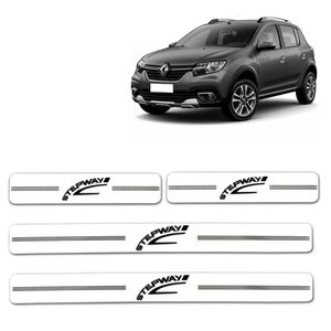 Jogo Soleira Resinada Renautl Stepway 2009 A 2023 Branco 4 Peças