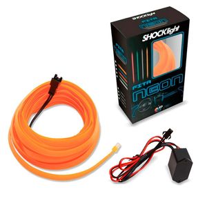 Fita Led Neon Laranja Interior 5 Metros 12v Shocklight