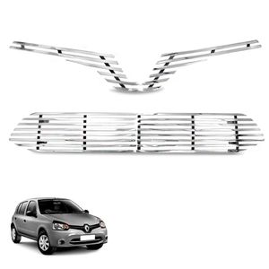 Sobre Grade Clio 2013 A 2016 Aço Inox Cromada Filetada Slim