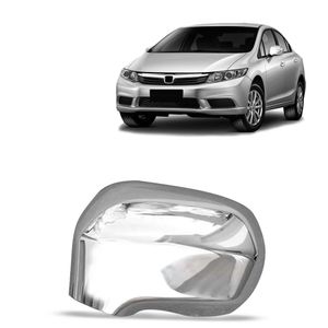 Aplique Capa De Retrovisor Civic 2007 A 2011 Lado Esquerdo Cromado